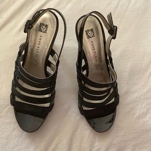 Anne Klein multi strap with Buckle 2 inch heels